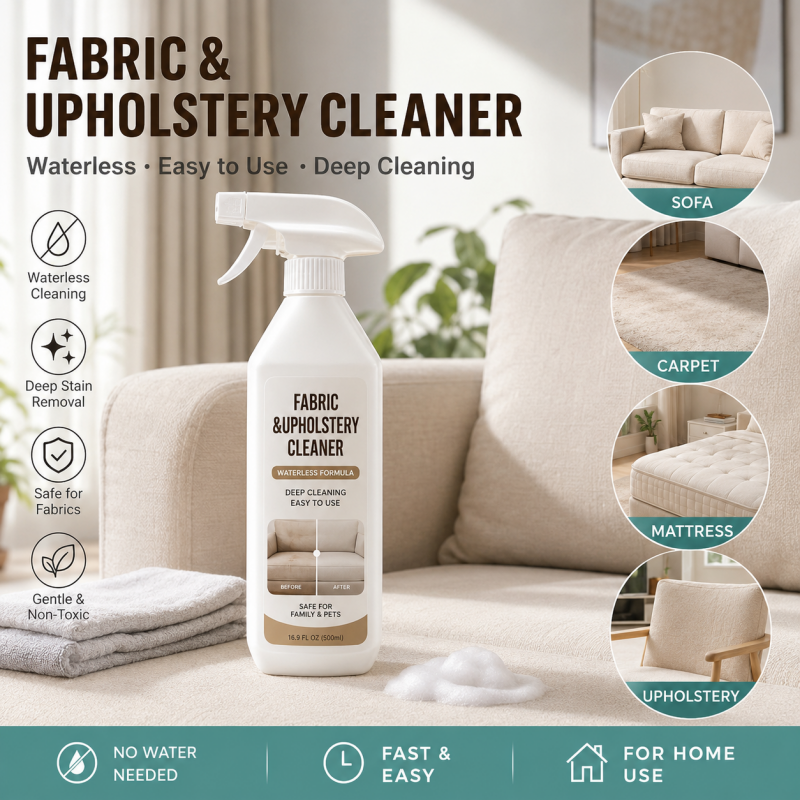 🧼 Waterless Fabric & Upholstery Cleaner Spray – Quick-Dry Stain & Dirt Cleaning Solution